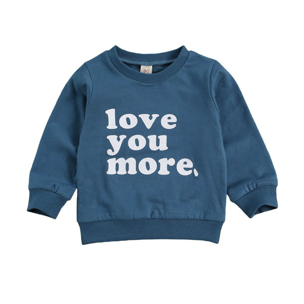 Baby Boy Girl Round Neck Long-Sleeve Solid Color Onesie I Love Mom Jumpsuit 